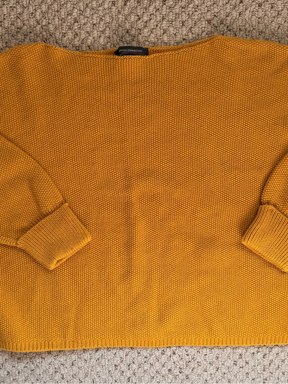 French Connection Mustard Yellow Knit Top